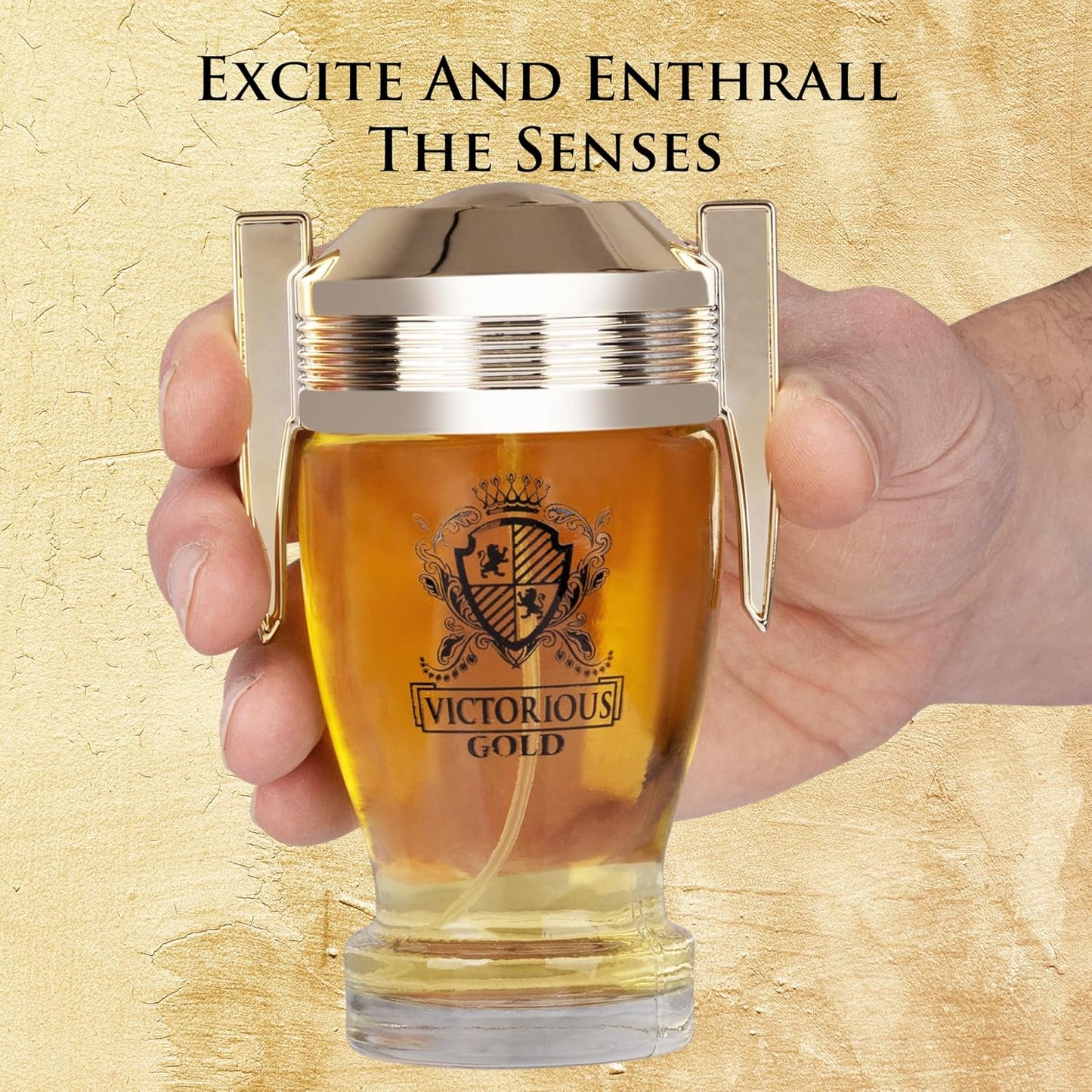 URBAN COLLECTION Victorious Gold for Men and Women - Sweet & Feminine Scent - Base of Creamy Vanilla, Musk & Earthy Sandalwood - Made with Natural Ingredients - Free of Paraben - Elegant 100ml Bottle