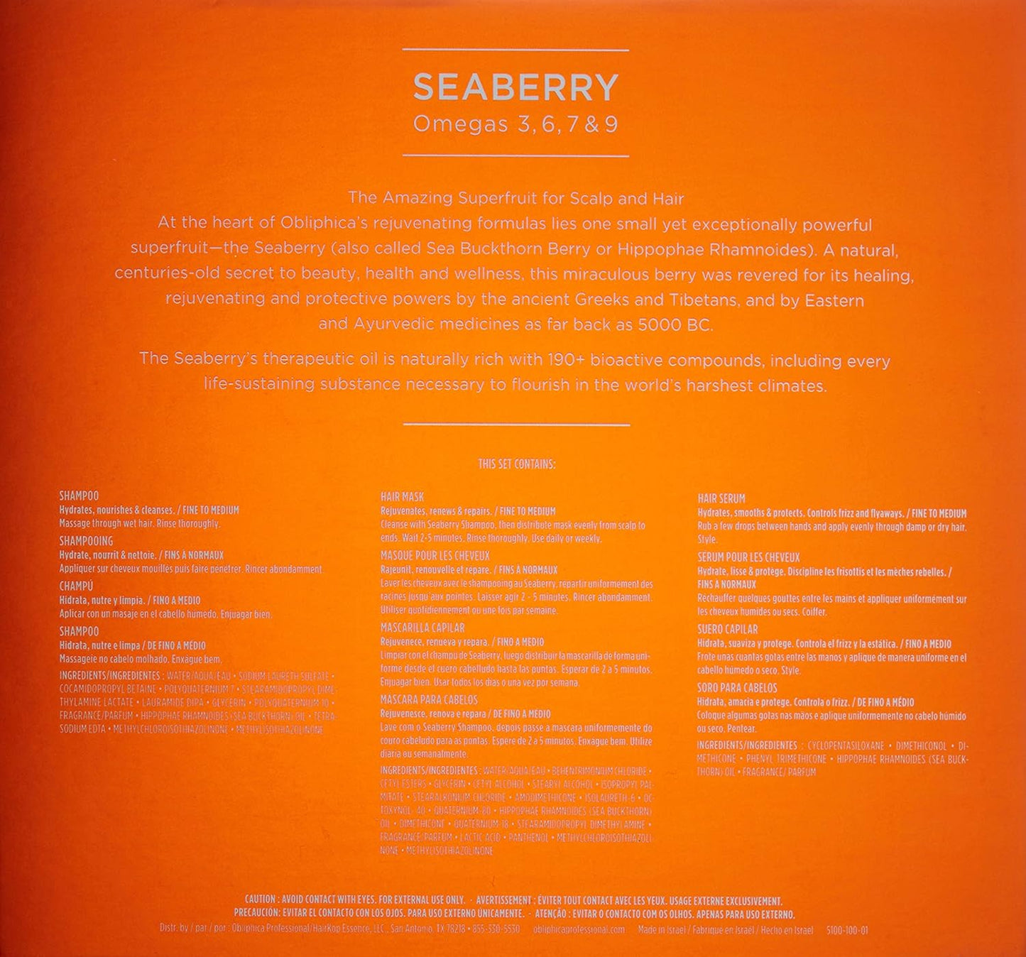 Obliphica Expect Perfection Volume & Body Seaberry Collection Set - Elevate Your Haircare Experience with Luxurious Volumizing and Bodifying Formulas for Beautifully Enhanced Hair