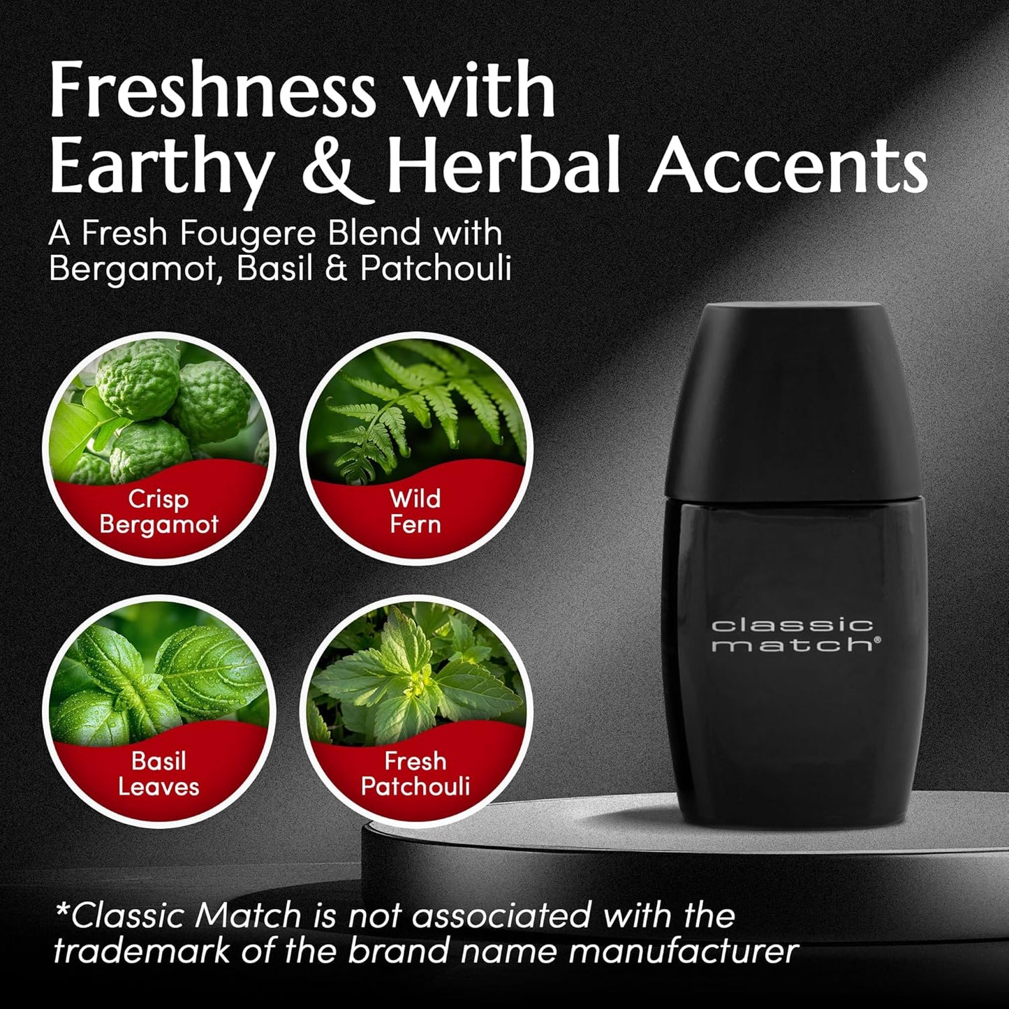 PB ParfumsBelcam CM Noir Eau De Toilette Spray for Men – Fresh Fougere Cologne, Bergamot, Basil, Patchouli, Long-Lasting Scent, Masculine Fragrance – 2.5 Fl Oz