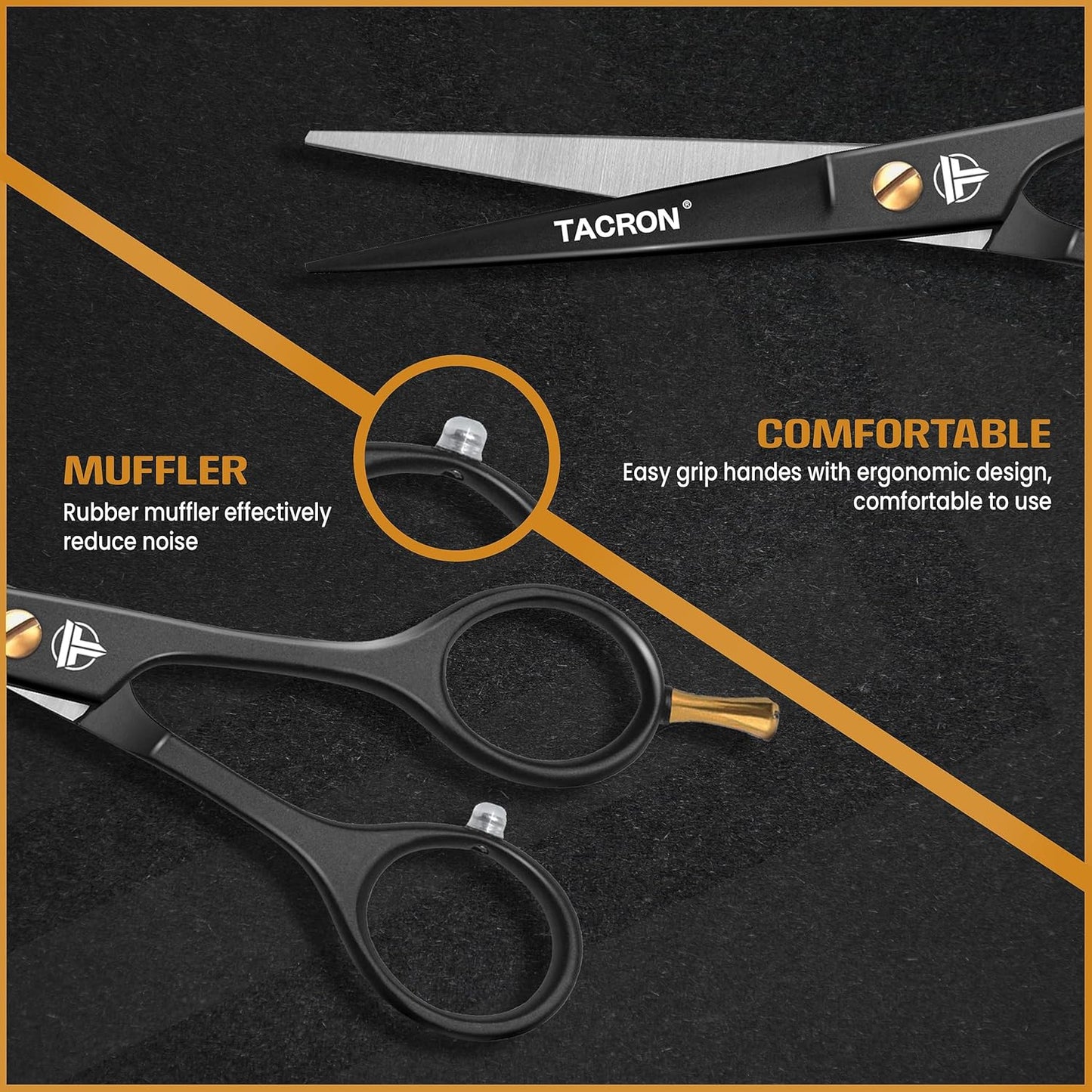 Professional Hair Scissors 6.5 Inch - Premium High Carbon Stainless Steel - Ergonomic Design Ultra Sharp Hair cutting Scissors Blades - Barber Salon Hair Shears for Haircut Scissors