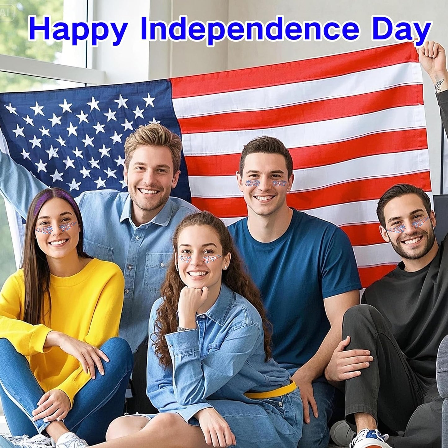 4 jars Red Blue White Hair Glitter,4th of July Body Face Glitter,USA Flag Star Patriotic Sparkle Makeup,Chunky Fourth of July Outfits for Women & Kids,Independence Day Accessories,40g/1.41 oz