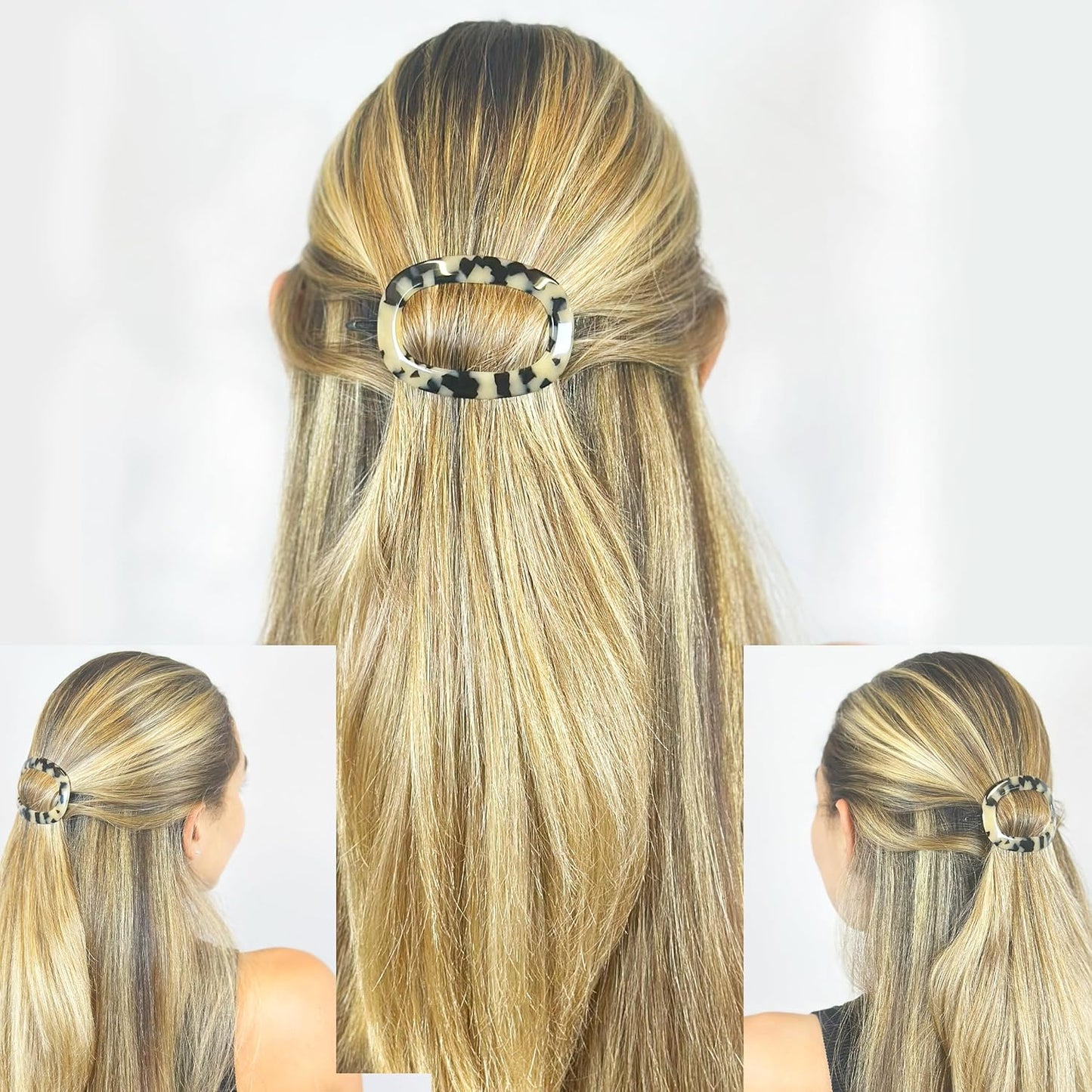 Camila Paris CP2802 French Hair Barrette Clip for Women, Handmade, Flow, Slide-in Metal-Free Closure, Strong Hold Grip Hair Clips for Girls, No Slip Durable Styling Hair Accessories, Made in France