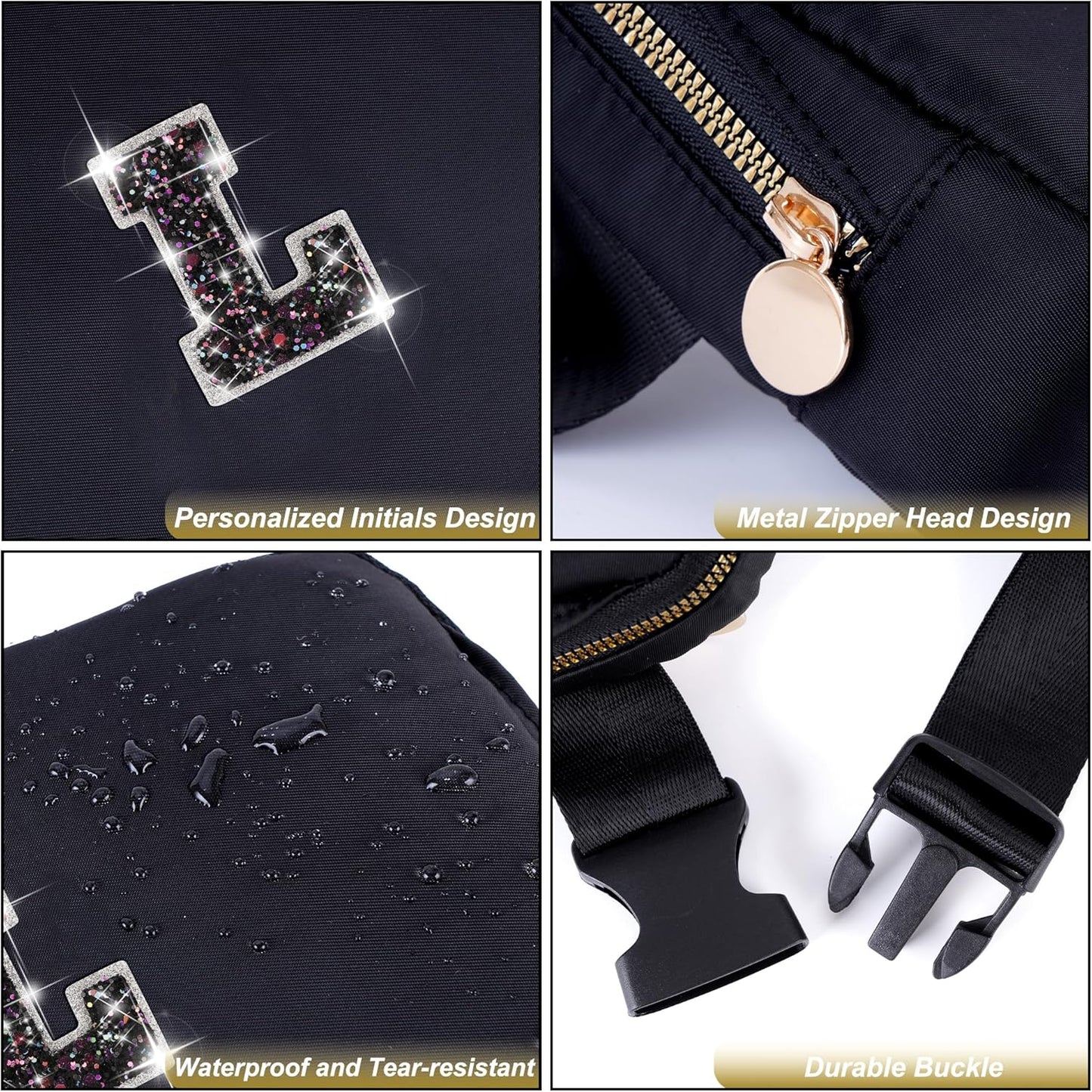 Graduation Gifts for Girls Teens Kids Women Her - 2024 Graduation Gifts,Belt Bag Cute Trendy Stuff Graduation Essentials Accessories | Black,Initial L