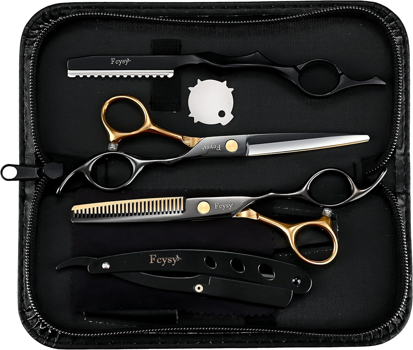 Professional Hair Shears Thinning Scissors Set, Fcysy Barber Shears Hair Cutting Scissors Kit, Hairdresser Trimming Salon Supplies