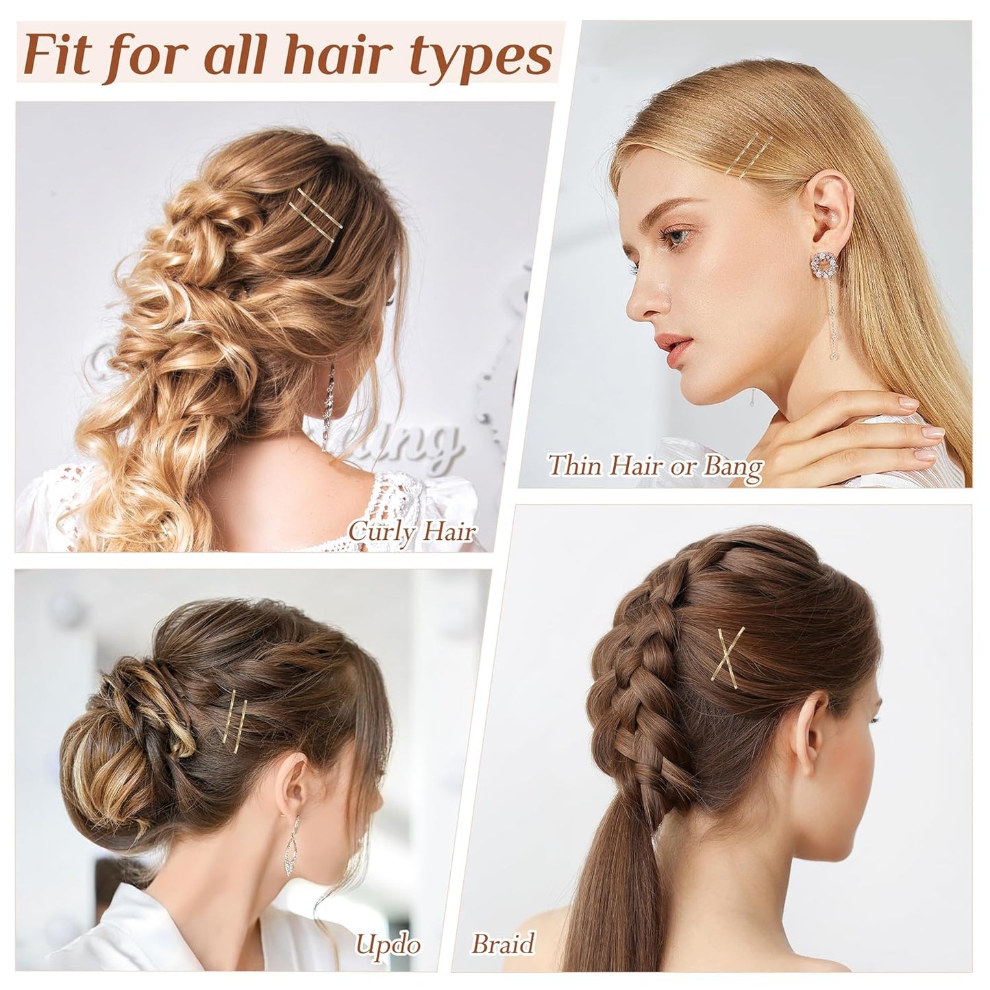 Bobby Pins Blonde Hair, 500 Pcs Blonde Bobby Pins, 2 Inch Premium Bobby Pin, Secure Hold Bobby Pins with store box, Hair Pins for Women and Girls