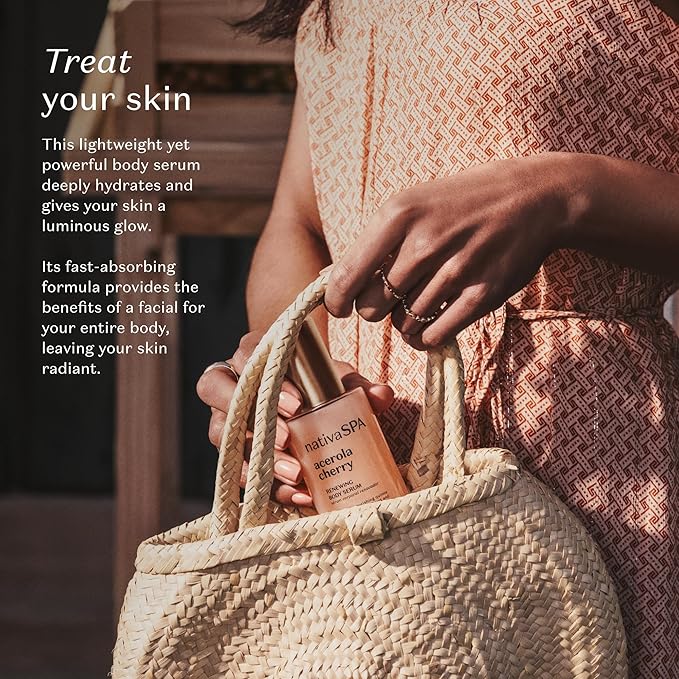 NATIVA SPA O BOTICÁRIO, Acerola Cherry Renewing Body Serum, Lightweight Hydration for Luminous Skin, 3.38 Ounce (100 ml)