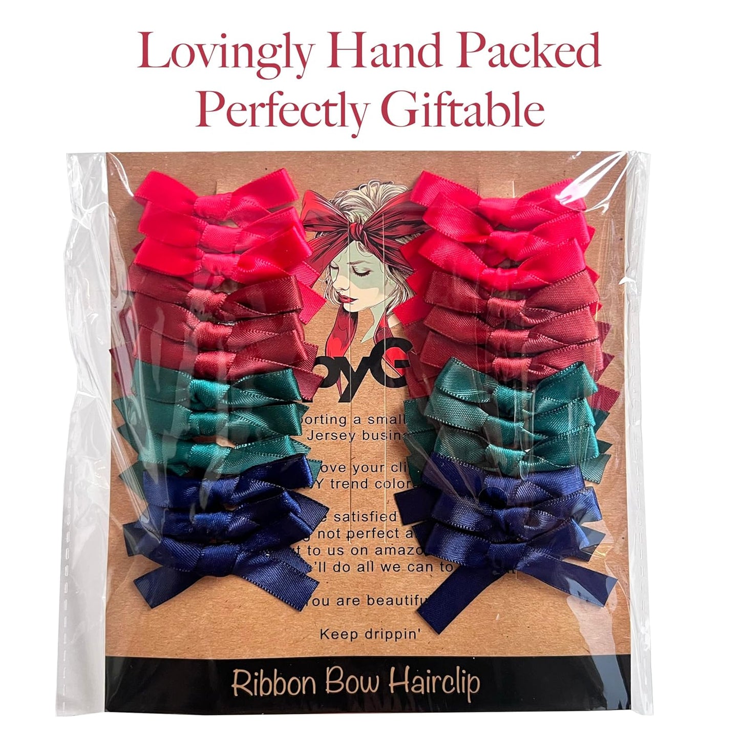 24 PCS Small Hair Ribbon Bow Clips for Women, Girls, Teens, Toddlers, Baby, Romantic Red Blue Green Brown Coquette Barertte Hair Clips Accessories