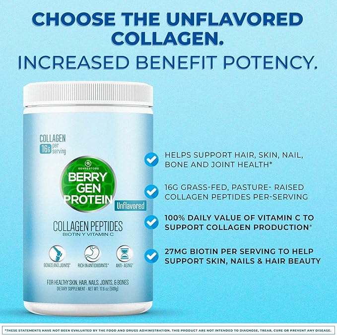 Unflavored Collagen Protein Powder with Biotin & Vitamin C – Powerful Bone & Joint Support, Anti-Aging Formula for Radiant Skin, Hair & Nails, Antioxidant-Rich Wellness Boost – 500g (3)