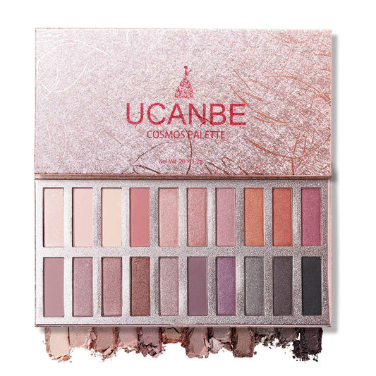 UCANBE 20 Colors Nude Eyeshadow Palette, High Pigmented Shimmer Matte Metallic Eye Shadow Pallets, Long Lasting Blendable Neutral Smokey Warm Bronze Eye Makeup