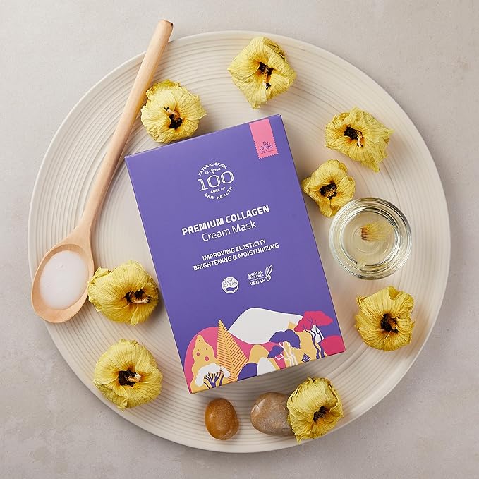 Dr. Orga OEM Premium Bio-Collagen Real Deep Mask, Hydrating Overnight Hydrogel Face Mask, Pore Minimizing, Elasticity Improvement, Gluten-free, 5 Masks per Pack, [Made in South Korea]