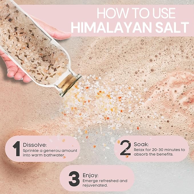 Himalayan Bath Salt - Luxurious Bath Salts for Relaxation, Skin Care, and Aromatherapy, Infused with Natural Ingredients (Various Scents) (Lavender)