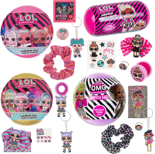 L.O.L. Surprise! 4-Pack Novelty Assortment Balls Value Pack - OMG Birthday Party Favors & Accessories for Girls