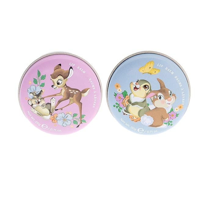 Mad Beauty Disney Beauty of Bambi Lip Balm Duo | Cruelty-Free Cosmetics | Strawberry & Vanilla Scented | Skincare Gifts for Women, Adults, and Kids