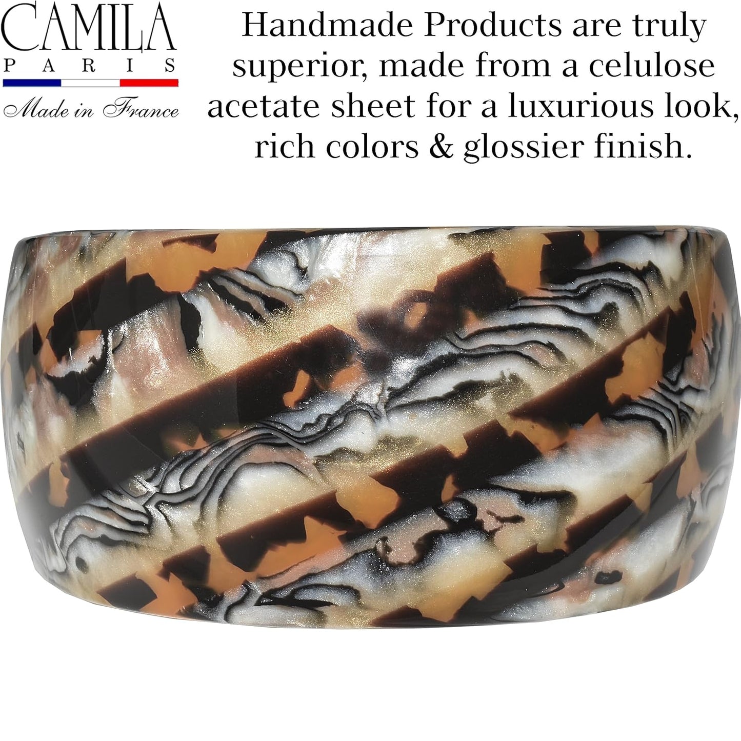 Camila Paris CP3620 French Hair Barrette Clip for Girls for Thick Curly Wavy Long Hair, Strong Hold Grip Hair Clips for Women, Automatic, No Slip Styling Girls Hair Accessories, Handmade in France