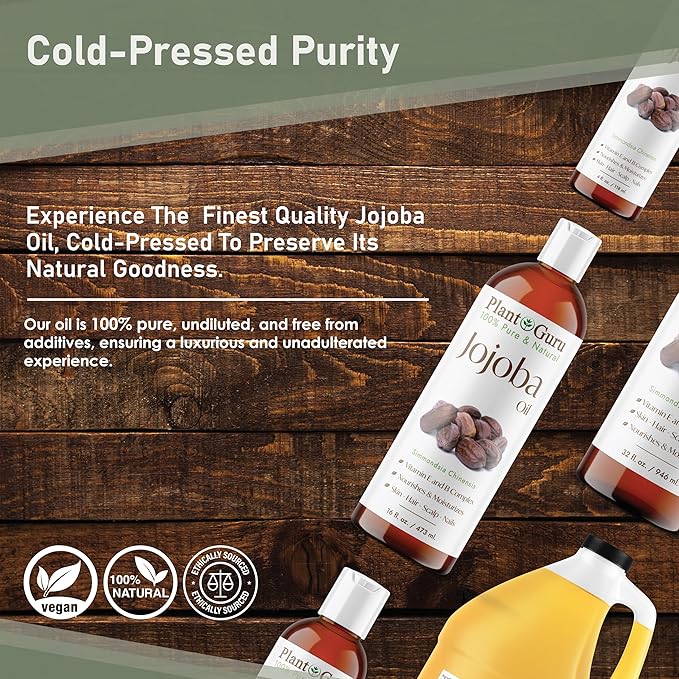 Jojoba Oil 4 fl. oz. Cold Pressed Unrefined - 100% Pure Natural Moisturizer For Skin, Body, Face And Hair Growth. Deeply Hydrating Carrier Oil For DIY Soap Making and Massage