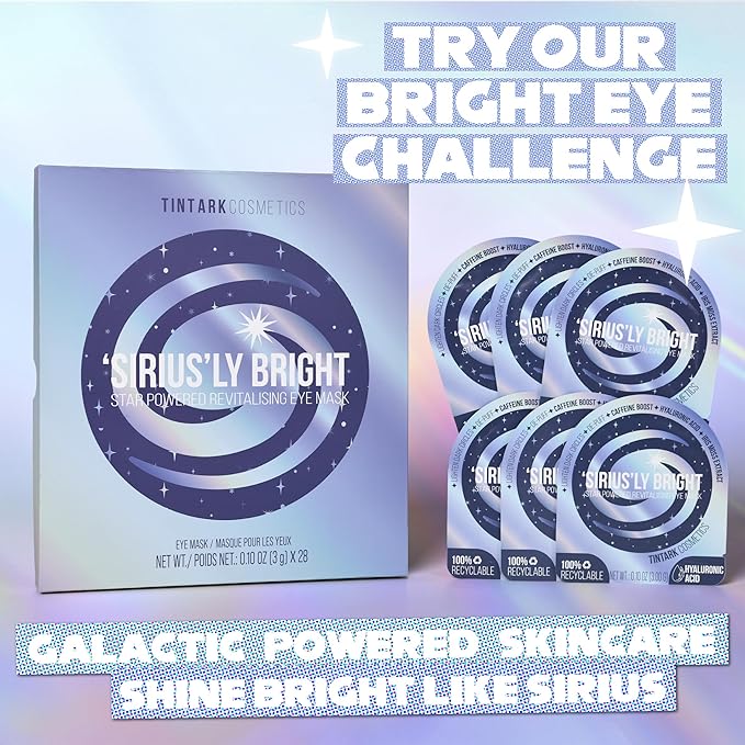 'SIRIUS'LY BRIGHT Under Eye Patches 28 Pairs, Reduce Dark Circles Puffiness Bags, Rejuvenate Eye Mask, Eye Gel Pads with Caffeine Boost, Hyaluronic acid, Iris Moss Extract, Gifts for Women and Men