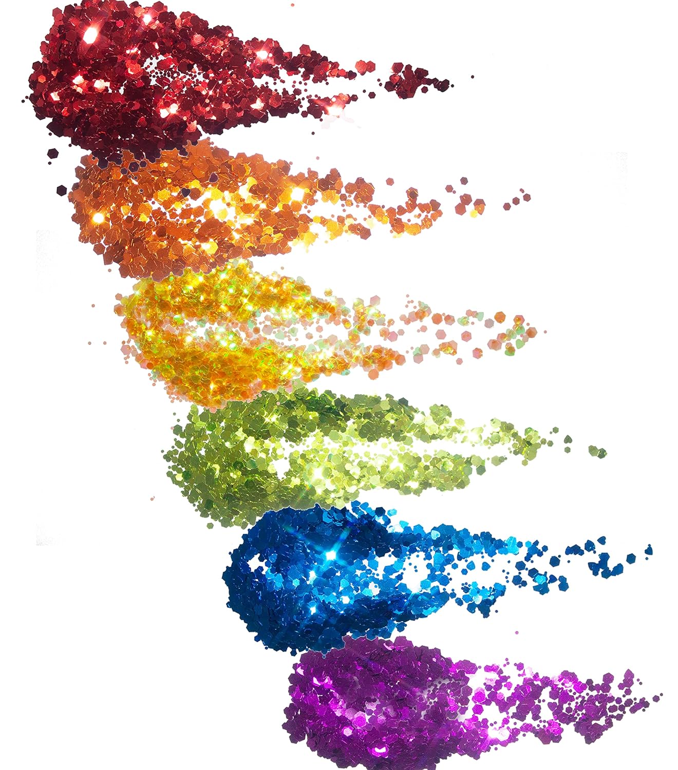 KARIZMA Love is Love. 6X 10g Chunky Face Glitter, Pride Rainbow, Hair, Eye and Body Glitter for Women and Men. Rave and Cosmetic Makeup