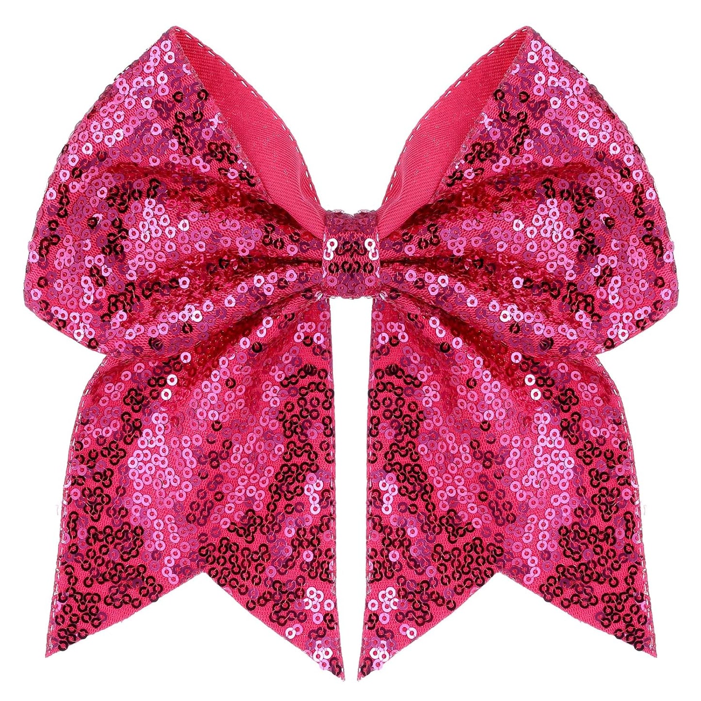 Large Big 7 Inch Glitter Bow Clip Sequin Bling Party Hair Accessories for Women Teens Girls Kids 1 Pcs (Hot Pink)