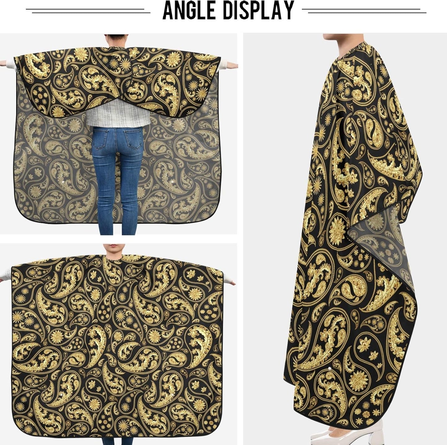 visesunny Professional Barber Cape Polyester Hair Cutting Clippings Catcher Grooming Cape Apron for Shaving Trimming For Men