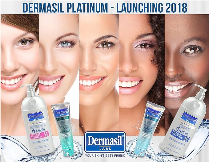 Dry Skin Body Moisturizing Lotion | Full Body Lotion & Face Protection for Soothing & Softens | Dermasil Labs Dermatologists Recommended Treatment Pump Cap Bottle (Dry Skin 14.5 OZ - Pack of 2)