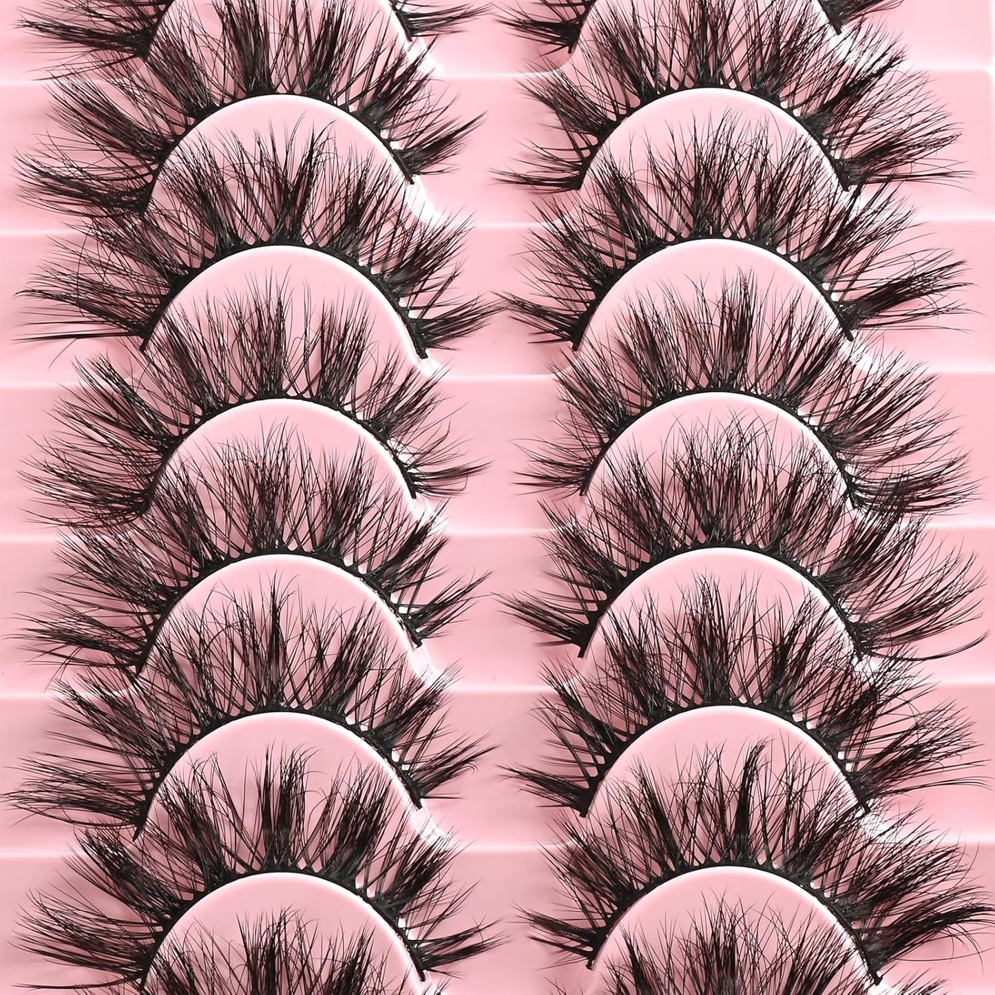 FARRED Cat Eye Lashes False Eyelashes Short Natural Eyelashes 15mm Fluffy Wispy Strip Eyelash 10 Pairs Cute Natural Fake Lashes Packs Small Full Pestañas Set (C9 | 9-15MM)