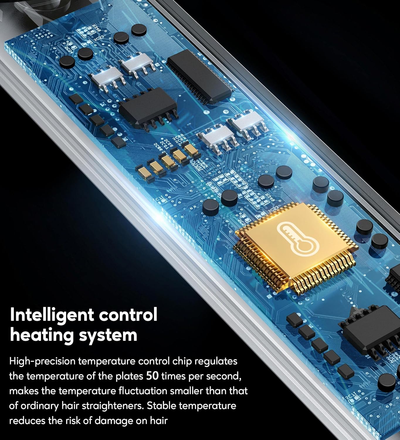 Flat Iron Hair Straightener by Terviiix - Ceramic & Tourmaline for Smooth, One-Swipe Results, Salon-Grade Wide 1-3/4 Inch Straightening Iron Gently Straightens Thick, Curly, Black & Natural Hair