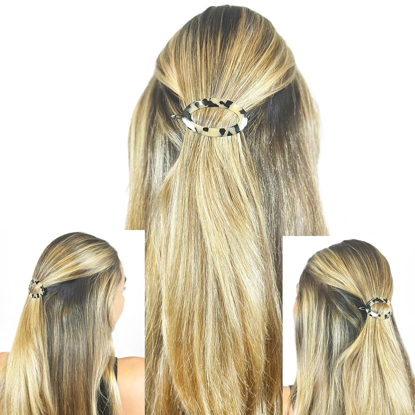 Camila Paris CP2803 French Hair Barrette Clip for Women, Handmade, Flow, Slide-in Metal-Free Closure, Strong Hold Grip Hair Clips for Girls, No Slip Durable Styling Hair Accessories, Made in France