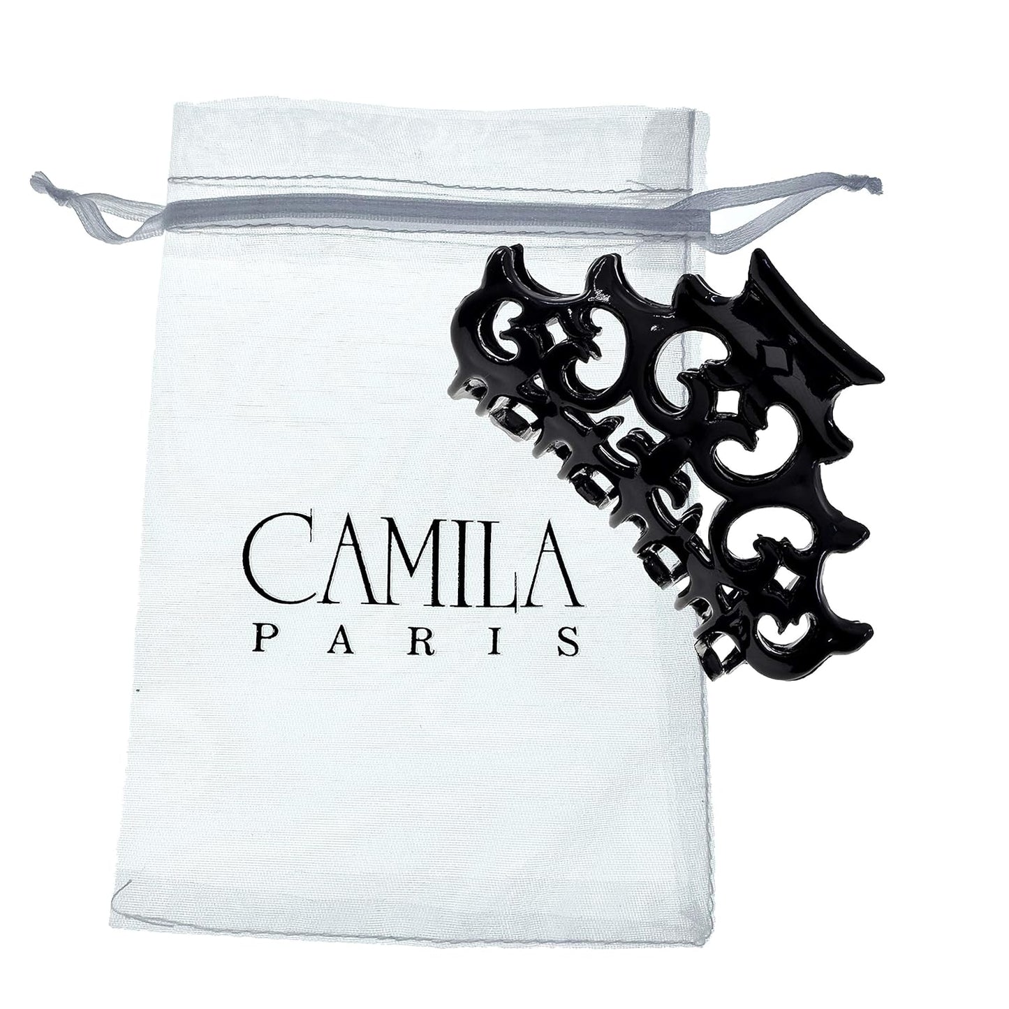 Camila Paris CP2905 French Hair Clip for Women, Girls Black Hair Claw Clips Jaw Fashion Durable and Styling Hair Accessories for Women, Strong Hold No Slip Grip, Made in France