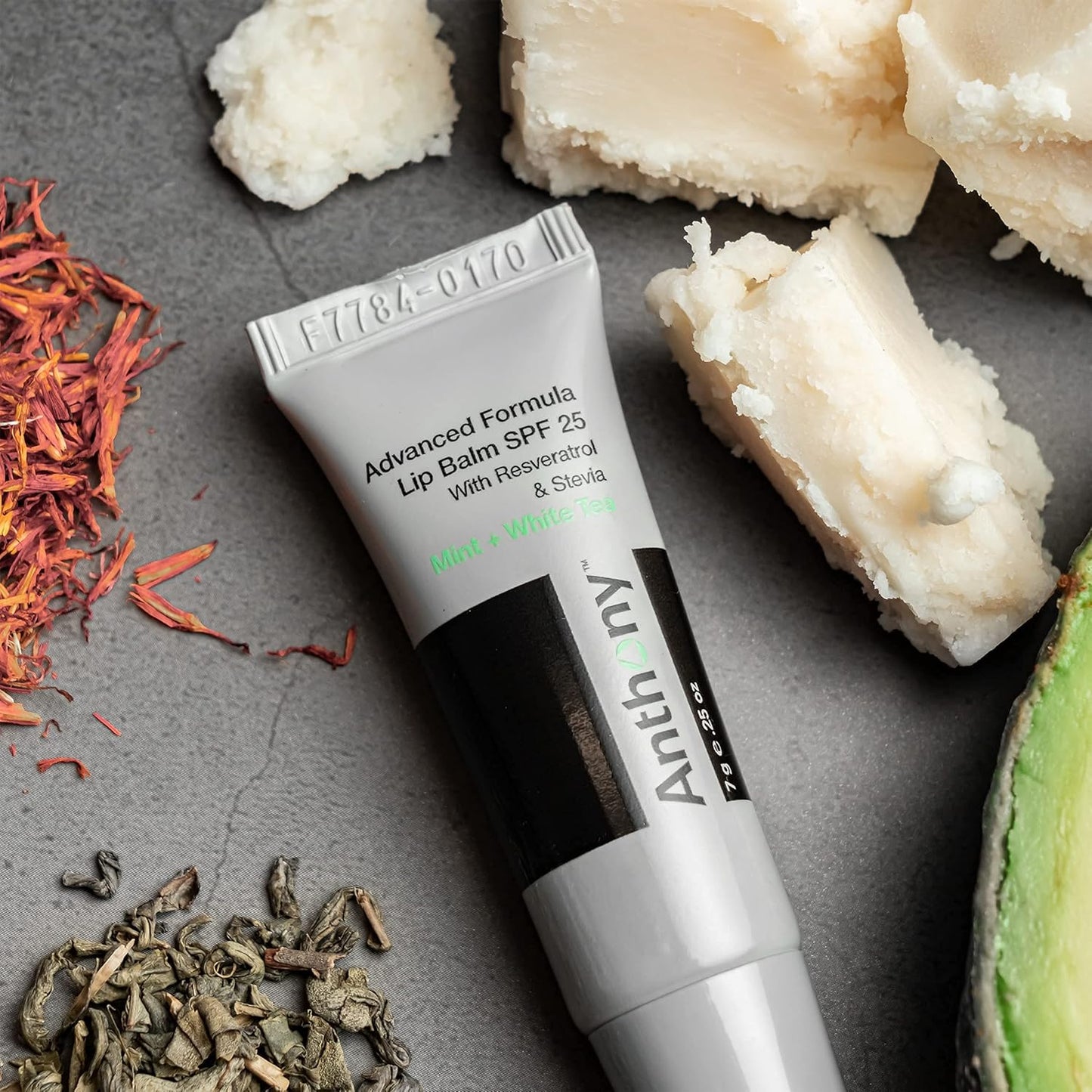 Anthony SPF 25 Lip Balm Sunscreen. Mint and White Tea Flavor, With Green Tea Extract, Shea Butter & Vitamin E, Moisturizing Repair Treatment for Chapped and Dry Lips, Hydrates & Nourishes, 0.25 Oz