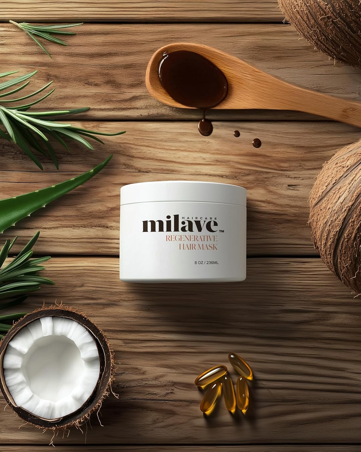 Regenerative Hair Mask with Redensyl®, Strengthening Hair Mask with Plant-Based Ingredients and Antioxidant blend to stimulate Hair Growth, Vegan & Cruelty-Free, 8 oz