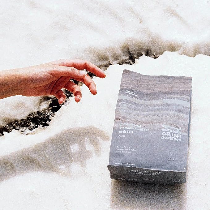 Dead Sea Salts for Soaking - Relaxing Salt Bath Soak for Body Rejuvenation - Natural Mineral Salts - Coarse Dead Sea Salt Bath Salts for Women & Men w/Peppermint Essential Oil (8.82 oz)