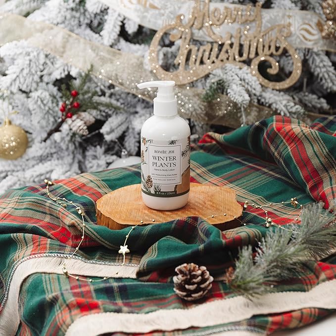 Christmas Hand & Body Lotion with Moisturizing Shea Butter - Winter Plants - Infused with Winter Pine Scent - 236 ML / 8 FL OZ