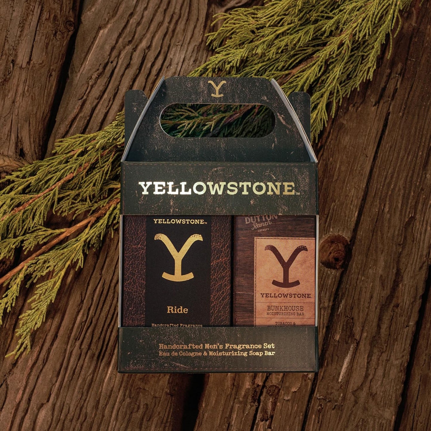 Yellowstone Men's Fragrance & Grooming Gift Set by Tru Western, Eau de Cologne & Artinsal Bar Soap - 1 fl oz