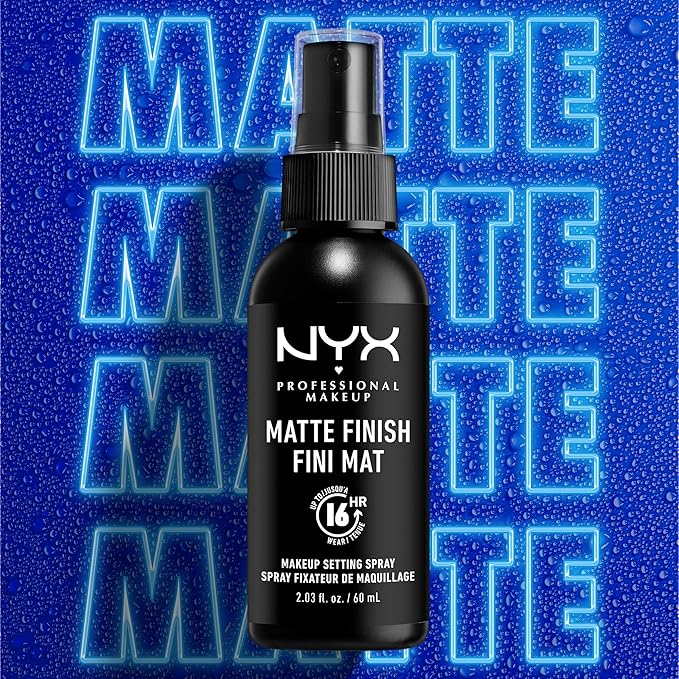 NYX PROFESSIONAL MAKEUP Makeup Setting Spray - Matte Finish, Long-Lasting Face Mist for up to 16HR Wear, Vegan Formula