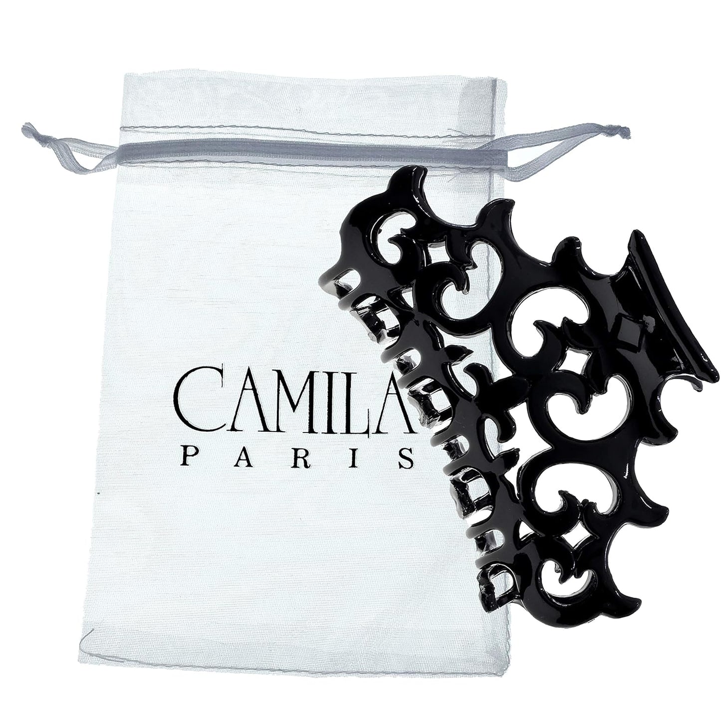 Camila Paris CP2903 French Hair Clip for Women, Girls Black Hair Claw Clips Jaw Fashion Durable and Styling Hair Accessories for Women, Strong Hold No Slip Grip, Made in France