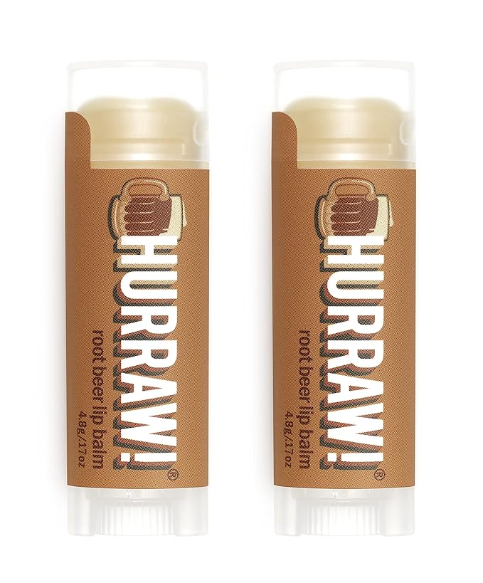 Hurraw! Root Beer Lip Balm, 2 Pack: Organic, Certified Vegan, Cruelty and Gluten Free. Non-GMO, 100% Natural Ingredients. Bee, Shea, Soy and Palm Free. Made in USA