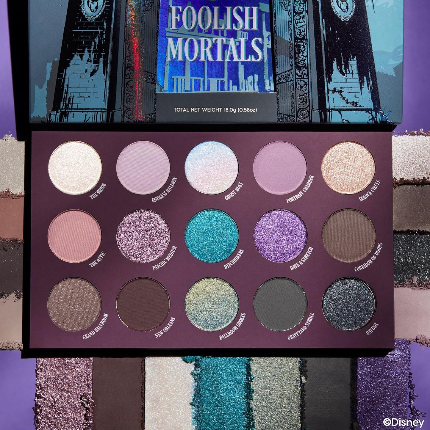 ColourPop x Haunted Mansion Foolish Mortals Eyeshadow Palette - Eye Makeup Palette with Matte, Metallic, Matte Sparkle & Pearlescent Finishes - High-Pigment, Long Lasting Formula (0.58 oz)