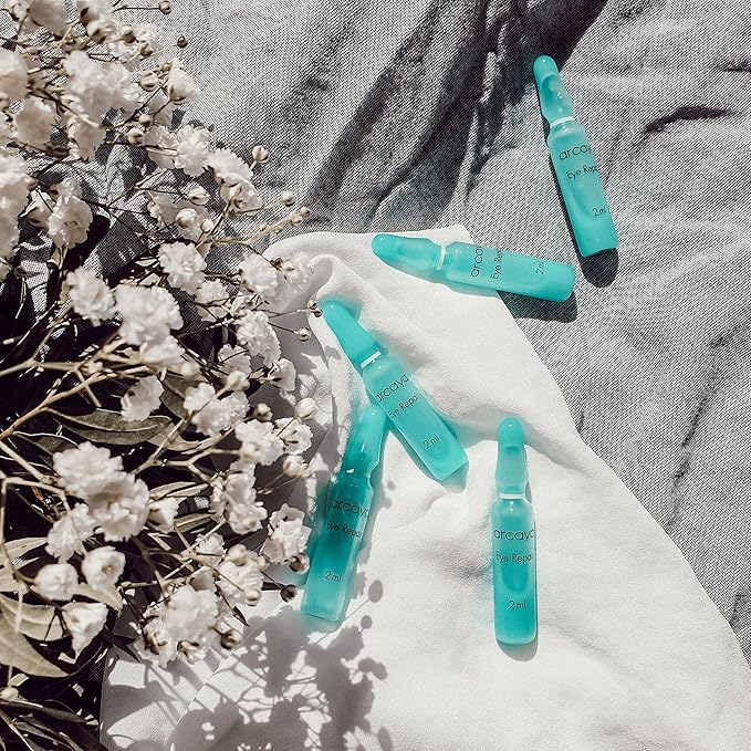 Arcaya Eye Repair Ampoule Serum - Ultra-Light Anti-Wrinkle Eye Serum with Peptides & Azuki Extract for Eye Zone Firming & Smoothing - Anti-Aging Serum - Vegan Skincare Serums, 5X2ml